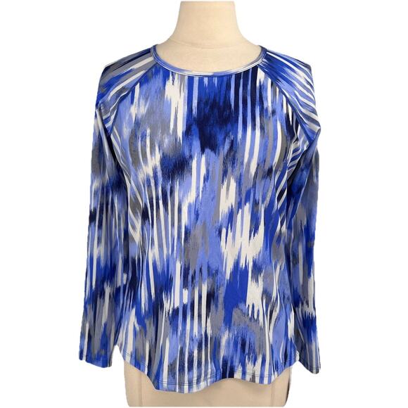 NWT~Athleta Women’s Swim Wailea Long Sleeve Rashguard Blue Size Large - Picture 1 of 14
